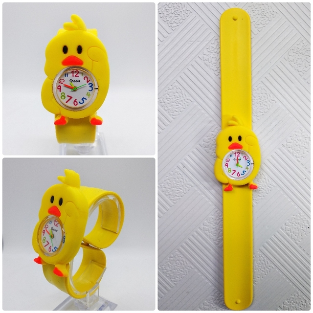 Zegarek dla dziecka z motywem zwierząt - kurczak, żółty, wodoodporny, kwarcowy - Wianko - 7