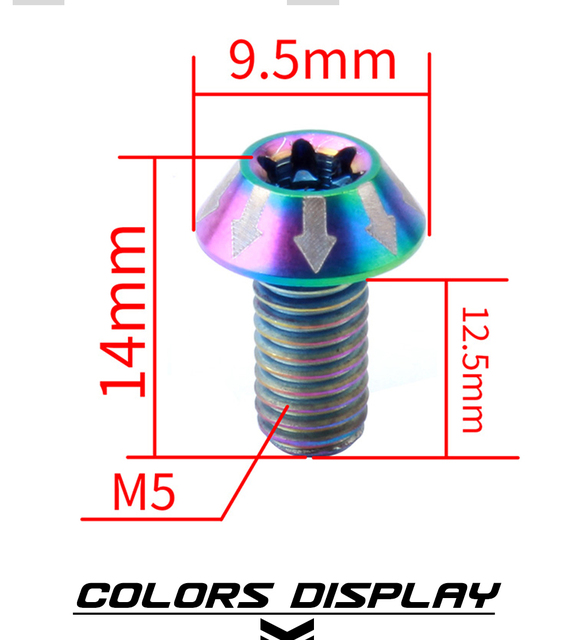 Tarcza hamulcowa T25 - 4 kolory, 6 sztuk/paczka, 140/160 mm, M5*10 mm - MTB rower, akcesoria hydrauliczne - Wianko - 5
