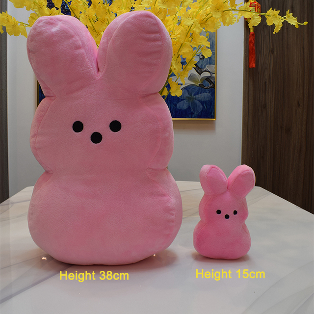 Pluszowy króliczek peep 38cm - symulacja wypchanej lalki zwierzęcej 15cm - miękka poduszka dla dzieci - prezent dla dziewczyny - zabawka wielkanocna - Wianko - 9