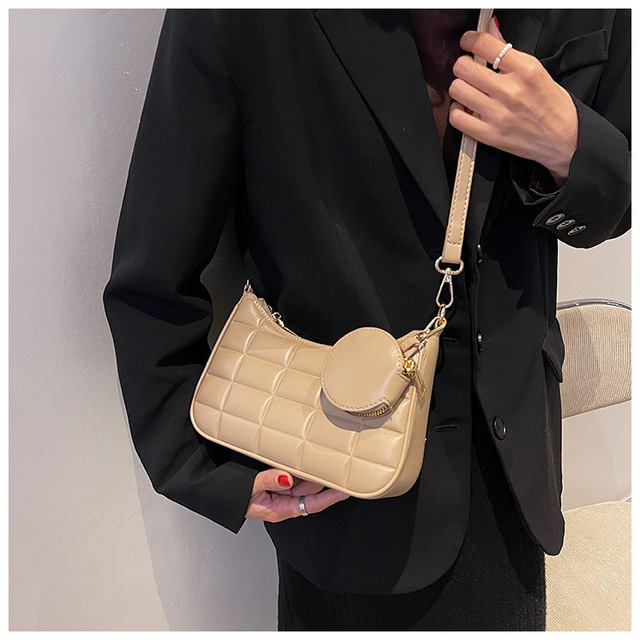 Nowe torebki damskie - zestaw 2 sztuki, projektant, pomarszczony pasek, pojedynczy uchwyt, luksusowe, moda Plaid - Wianko - 20