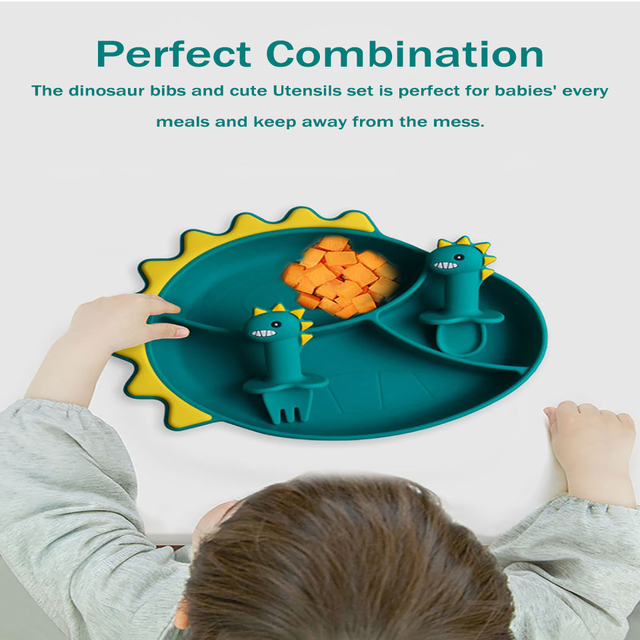 Silibaby Baby - silikonowe przyssawki miski dla dzieci, podzielone płyty stołowe - Wianko - 9