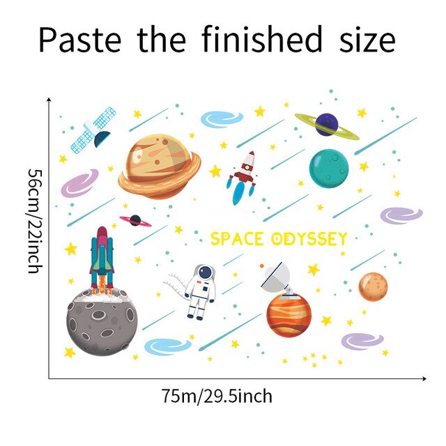 Naklejki ścienne Luminous Universe Planet niebieskie - dekoracja pcv do pokoju dziecięcego, świecące w ciemności - Wianko - 2