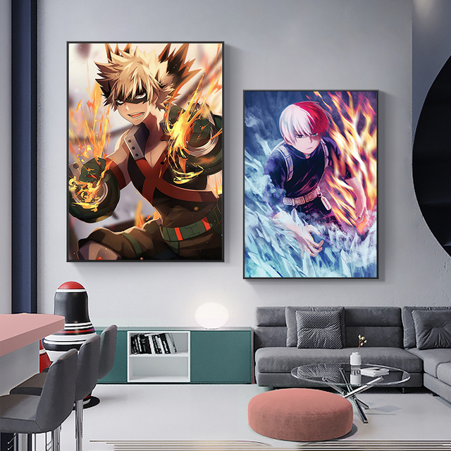 Plakat klasycznego Anime My Hero Academia na płótnie - dekoracja ściany do sypialni i salonu - Wianko - 5