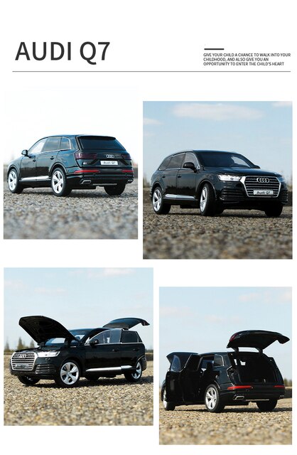 Audi Q7 SUV, 1:32 skala, odlewniczy pojazd zabawkowy z metalu z efektem dźwięku i światła dla dzieci - model kolekcjonerski - Wianko - 11