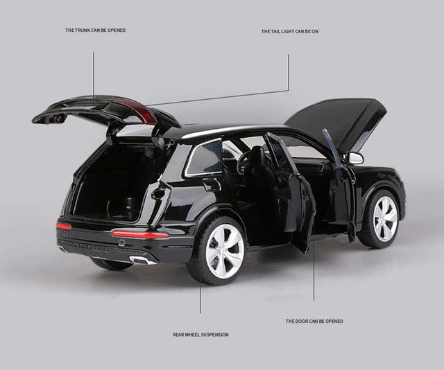 Audi Q7 SUV, 1:32 skala, odlewniczy pojazd zabawkowy z metalu z efektem dźwięku i światła dla dzieci - model kolekcjonerski - Wianko - 7