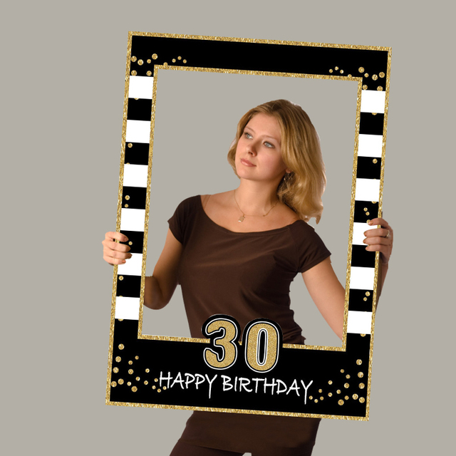 Rekwizyty do fotobudki na 30, 40, 50 i 60 urodziny dla dorosłych - rama dekoracyjna na rocznicę - Wianko - 3
