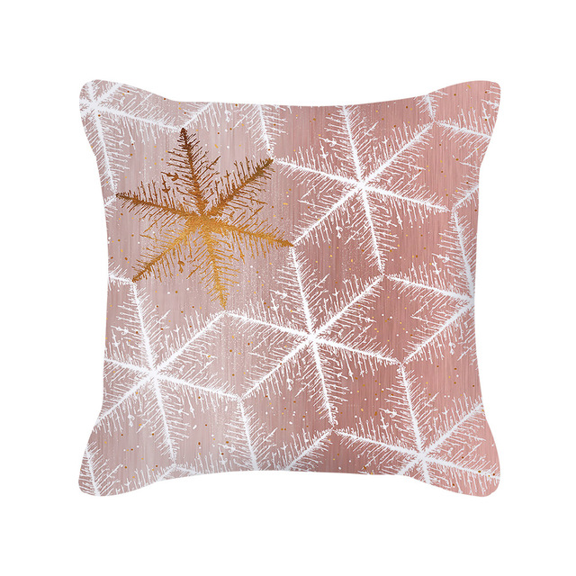 Poszewka na poduszkę Ins Nordic różowe złoto różowy kwadrat geometryczny - Wianko - 1