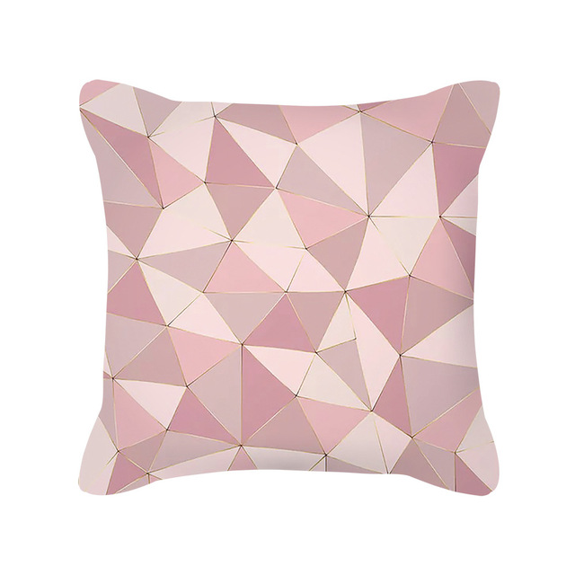 Poszewka na poduszkę Ins Nordic różowe złoto różowy kwadrat geometryczny - Wianko - 11