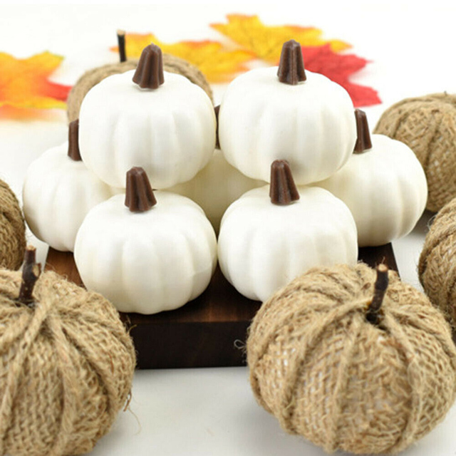 22 sztuki Mini sztucznych dekoracyjnych dyni na Halloween i jesień - idealne do dekoracji domu na święto dziękczynienia - Wianko - 14