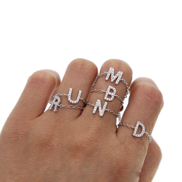 Pierścionek męski z literami DIY 2021, personalizowana biżuteria z alfabetem A-Z - Wianko - 5