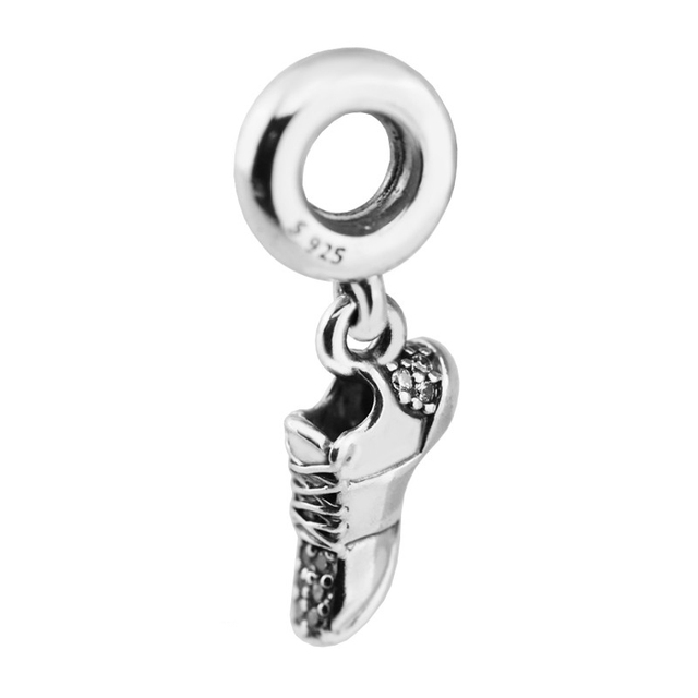 Buty do biegania pasujące do oryginalnej srebrnej bransoletki Pandora, wykonane z 100% srebra próby 925, ozdobione czystymi cyrkoniami - biżuteria DIY Bijoux - Wianko - 2