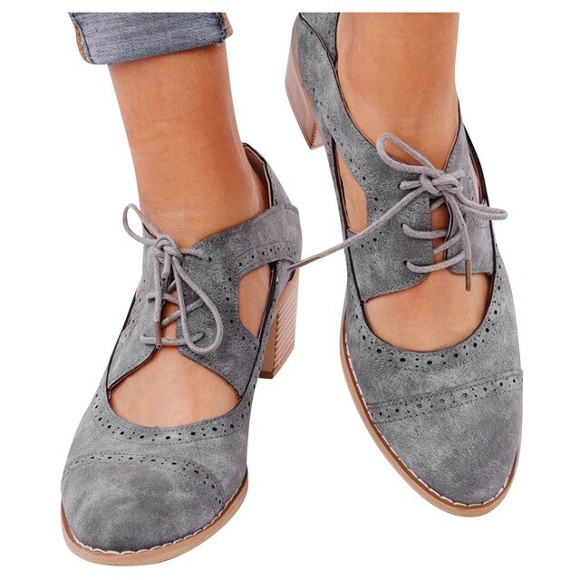 Modne damskie buty na wysokim obcasie z oddychającego materiału - krótka wersja retro - Wianko - 10