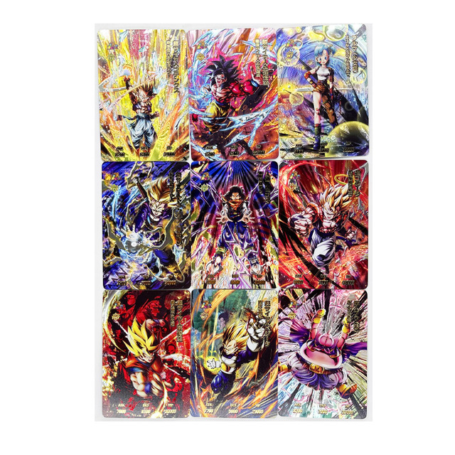 Karty kolekcjonerskie do gry Dragon Z GT - zestaw 9 sztuk: Flash No.2, Super Saiyan Heroes, złocenie, Ultra instynkt Goku Vegeta - Wianko - 1