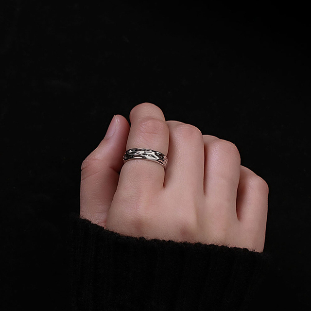 Nieregularny pierścionek z luksusowej biżuterii dla kobiet w srebrze 925 na przyjęcie rocznicowe - Wianko - 8