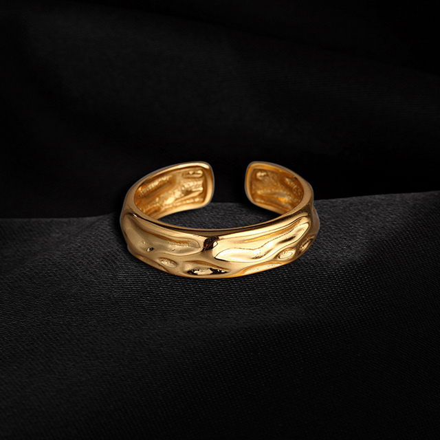 Nieregularny pierścionek z luksusowej biżuterii dla kobiet w srebrze 925 na przyjęcie rocznicowe - Wianko - 4