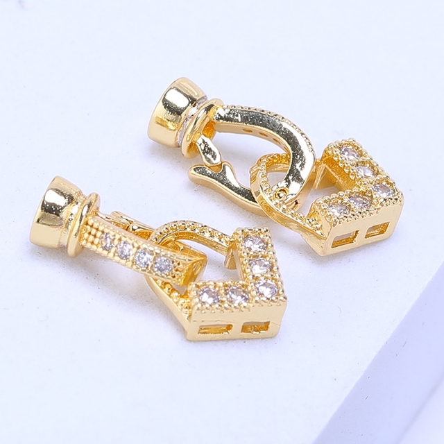 Zamknięcia luksusowe złącza karabińczyk Juya DIY złoto/posrebrzane - haki do robótek biżuteryjnych z koralikami - Wianko - 8