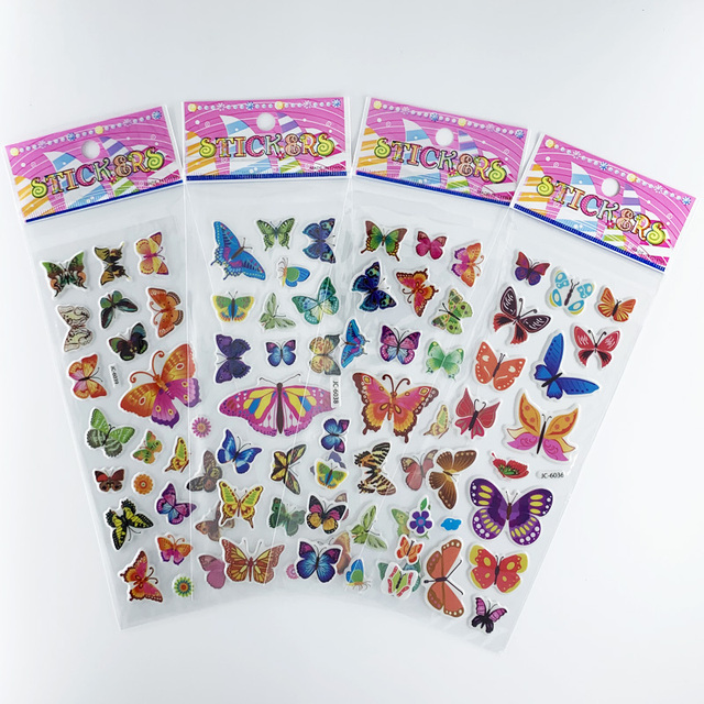 Naklejki 3D Puffy Bubble wodoodporne z motywem uroczego motyla - zestaw 8 arkuszy do scrapbookingu dla dzieci i dziewczyn - idealny prezent - Wianko - 4