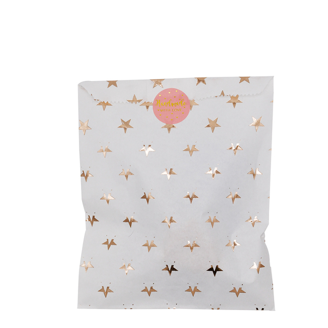 Papierowa torebka na prezenty z różowym i złotym wzorem Chevron, kropkami i paskami - Wianko - 16