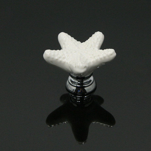 Biały ceramiczny uchwyt w kształcie rozgwiazdy - 10 sztuk - Wianko - 3