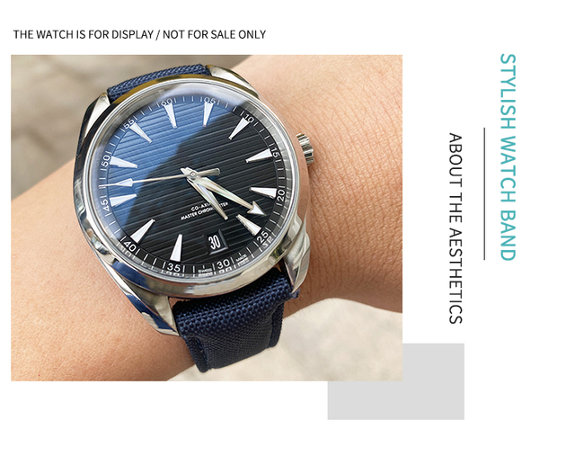 Wysokiej jakości pasek ze skóry wołowej z nylonu do zegarków Omega Seamaster AT150 De Ville Speedmaster 19mm 20mm 21mm - Wianko - 3