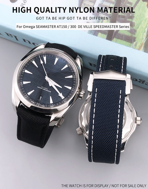 Wysokiej jakości pasek ze skóry wołowej z nylonu do zegarków Omega Seamaster AT150 De Ville Speedmaster 19mm 20mm 21mm - Wianko - 1