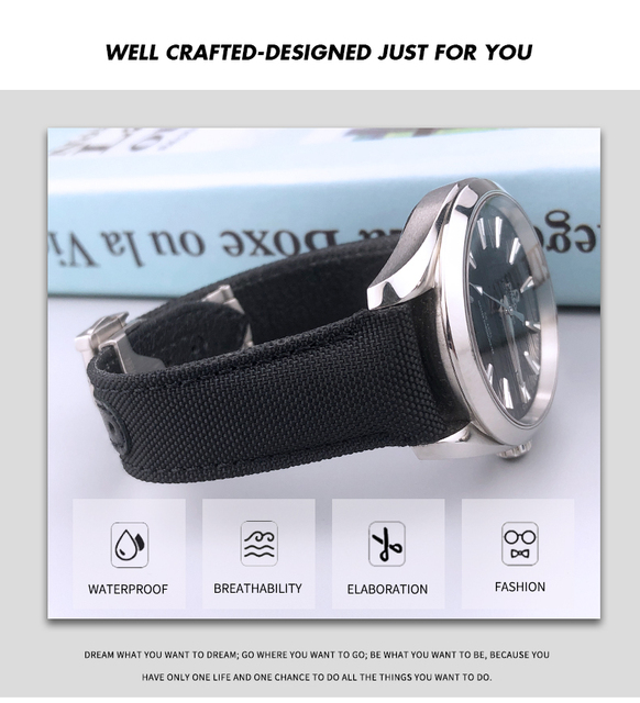 Wysokiej jakości pasek ze skóry wołowej z nylonu do zegarków Omega Seamaster AT150 De Ville Speedmaster 19mm 20mm 21mm - Wianko - 2