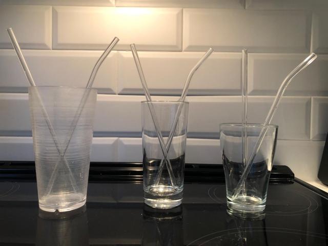 Słomki wielokrotnego użytku, szklane, długość 25cm, do koktajli, smoothie i mlecznych napojów - Wianko - 2