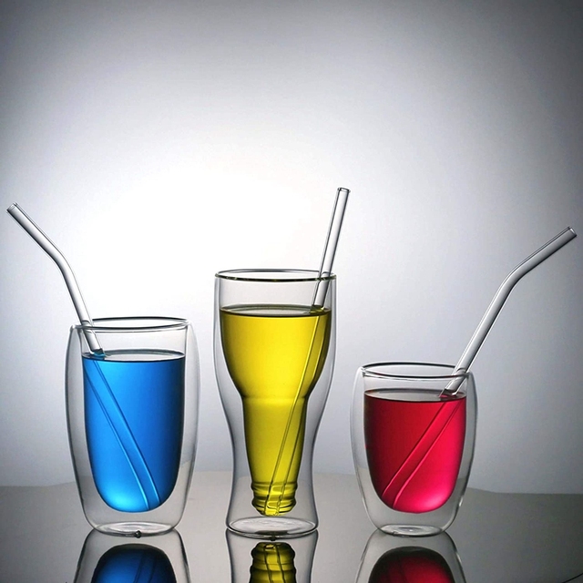 Słomki wielokrotnego użytku, szklane, długość 25cm, do koktajli, smoothie i mlecznych napojów - Wianko - 6