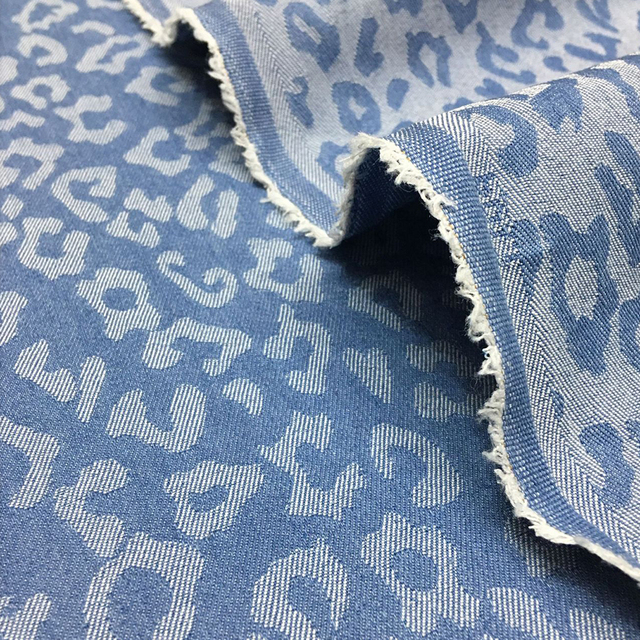 Żakardowa tkanina dżinsowa w modnym wzorze Leopard, 100% bawełny, idealna do szycia marynarki, sukienki, DIY (100x150cm) - Wianko - 2