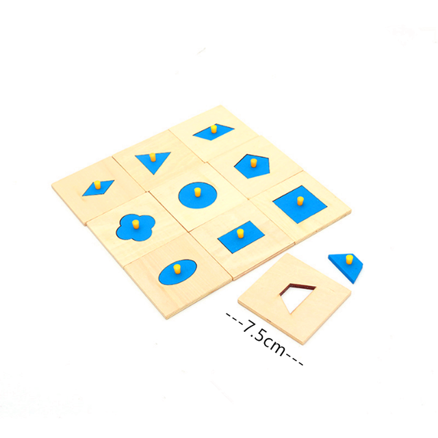 Zestaw matematyczno-geometrycznych klocków Montessori z drewna - Home Edition (10 sztuk, niebieskie) - Wianko - 4