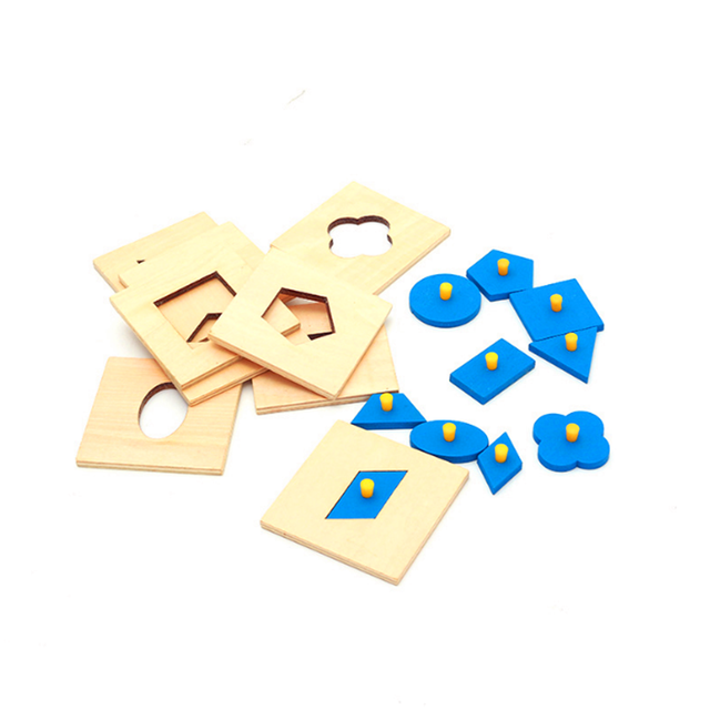 Zestaw matematyczno-geometrycznych klocków Montessori z drewna - Home Edition (10 sztuk, niebieskie) - Wianko - 2