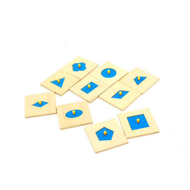 Zestaw matematyczno-geometrycznych klocków Montessori z drewna - Home Edition (10 sztuk, niebieskie) - Wianko - 3