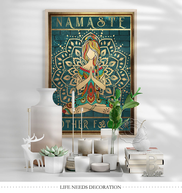 Plakat Joga Namaste Matka Retro Nordic Style dla miłośników medytacji i siłowni - Wianko - 4