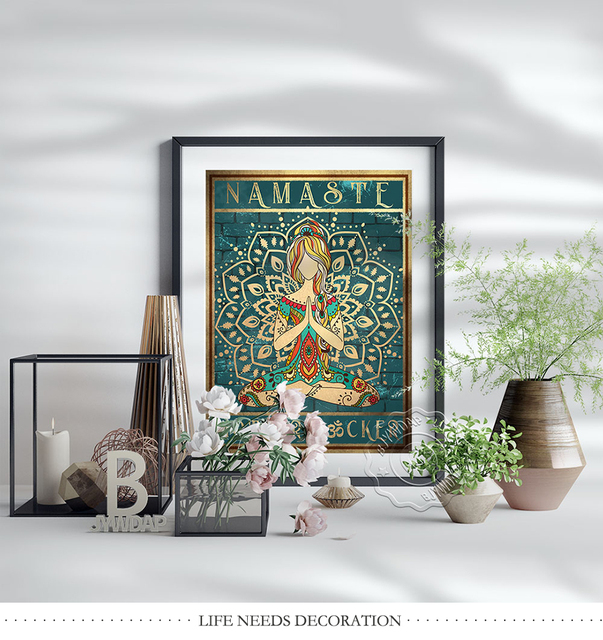 Plakat Joga Namaste Matka Retro Nordic Style dla miłośników medytacji i siłowni - Wianko - 6