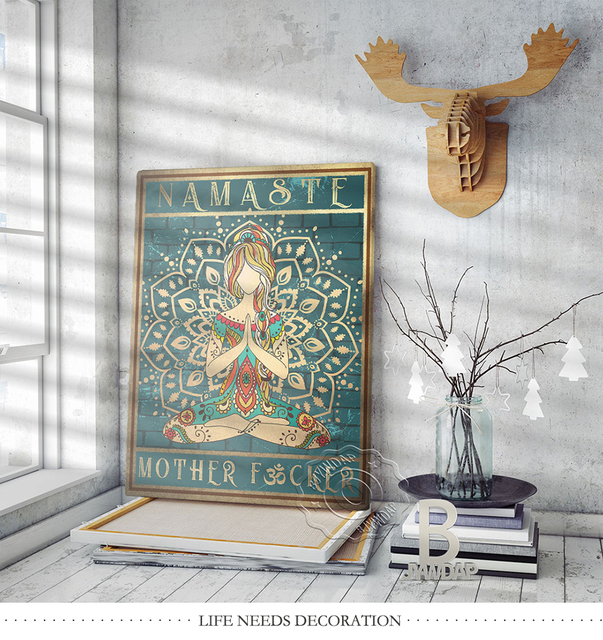 Plakat Joga Namaste Matka Retro Nordic Style dla miłośników medytacji i siłowni - Wianko - 3