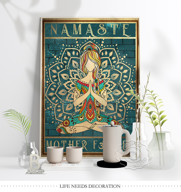 Plakat Joga Namaste Matka Retro Nordic Style dla miłośników medytacji i siłowni - Wianko - 2