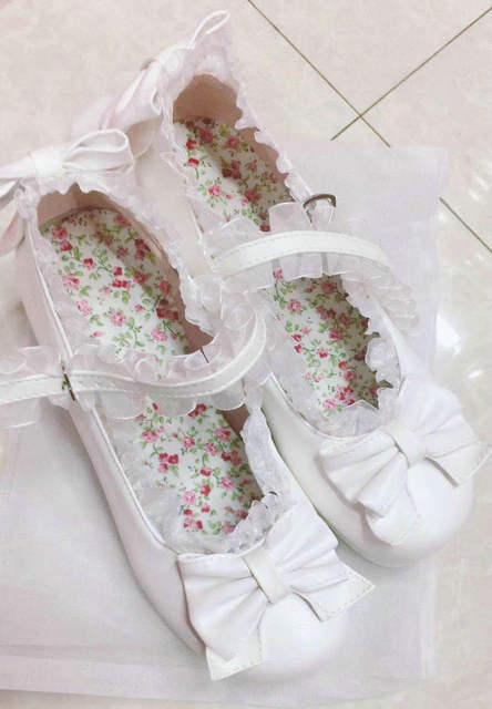 Słodkie Lolita Ruffles - koronkowe buty ślubne na szpilce z kokardkami dla dziewczyn i kobiet (różowy, rozmiar 34-48) - Wianko - 22