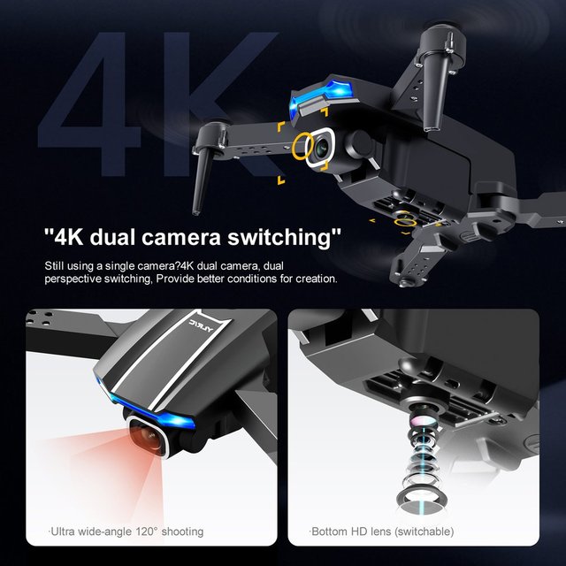 2021 Nowy Mini Drone S65 z Dwiema Kamerami 4K, WiFi FPV, Składany, Sterowany zdalnie Quadcopter - zabawka dla Drona - Wianko - 3