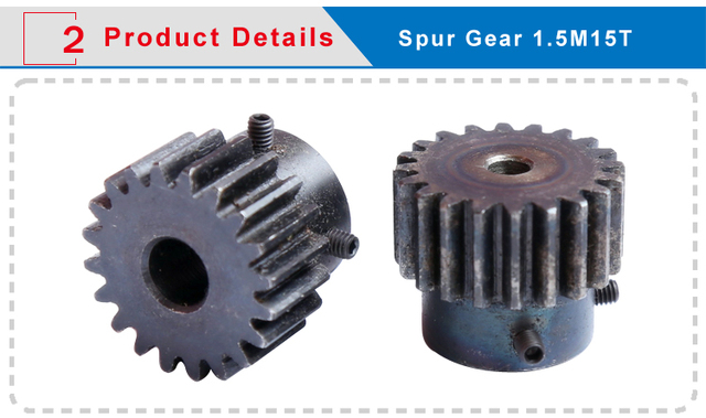 1.5M1 5T przekładnia zębata otwór 5/6/6.35/8/10/12mm - koło zębate do silnika z wysokiej jakości stali węglowej - Wianko - 2