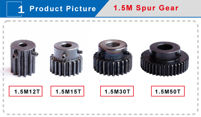 1.5M1 5T przekładnia zębata otwór 5/6/6.35/8/10/12mm - koło zębate do silnika z wysokiej jakości stali węglowej - Wianko - 1