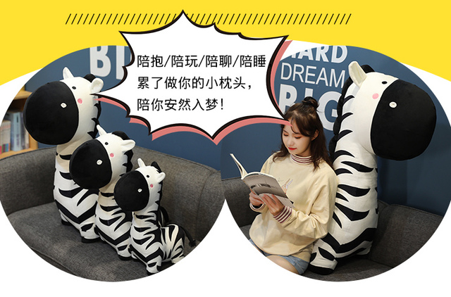 Pluszowa Zebra w stojącej pozycji, idealna do zabawy i jako dekoracja zdjeciowa - prezent dla dzieci na urodziny i święta - Wianko - 6