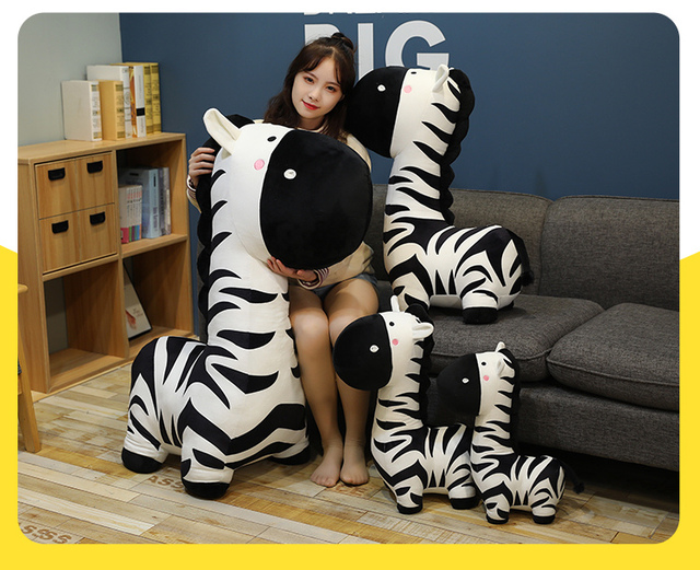 Pluszowa Zebra w stojącej pozycji, idealna do zabawy i jako dekoracja zdjeciowa - prezent dla dzieci na urodziny i święta - Wianko - 7