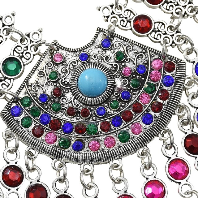 Zestaw biżuterii: Turecki indie Choker, afgańska moneta Bib, kreatywne kolczyki, naszyjnik z kryształem czeskim i cygański naszyjnik - Wianko - 3