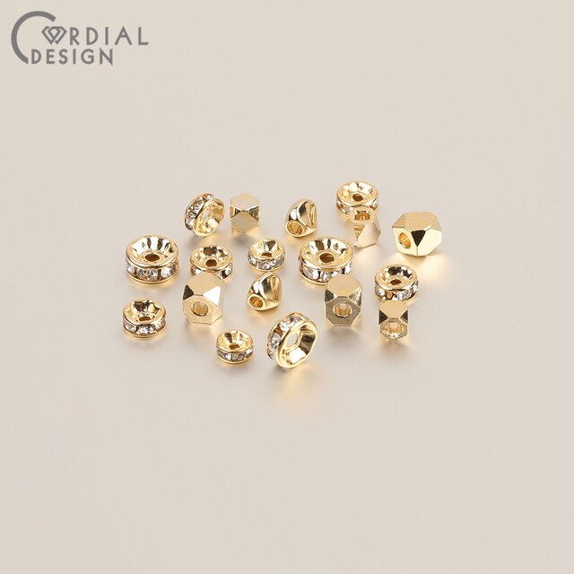 Koraliki/biżuteria DIY Cordial Design - prawdziwe złoto, luźne koraliki, złącze i ustalenia biżuteryjne - Wianko - 4