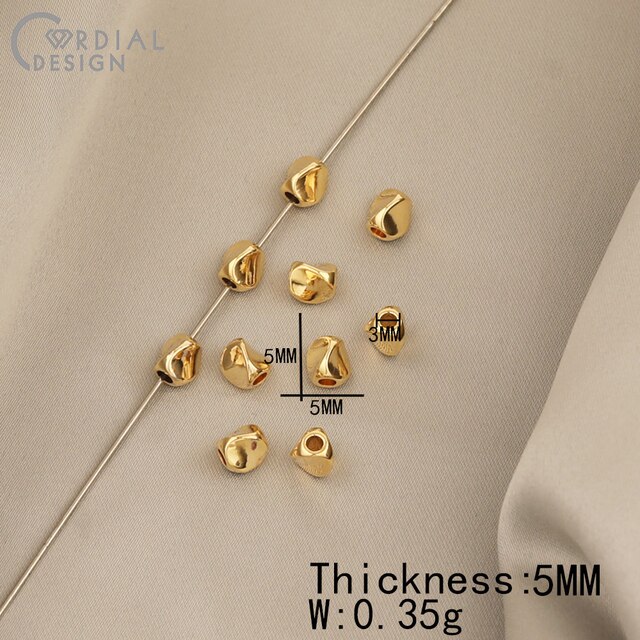 Koraliki/biżuteria DIY Cordial Design - prawdziwe złoto, luźne koraliki, złącze i ustalenia biżuteryjne - Wianko - 7