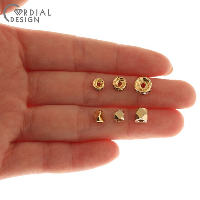 Koraliki/biżuteria DIY Cordial Design - prawdziwe złoto, luźne koraliki, złącze i ustalenia biżuteryjne - Wianko - 2
