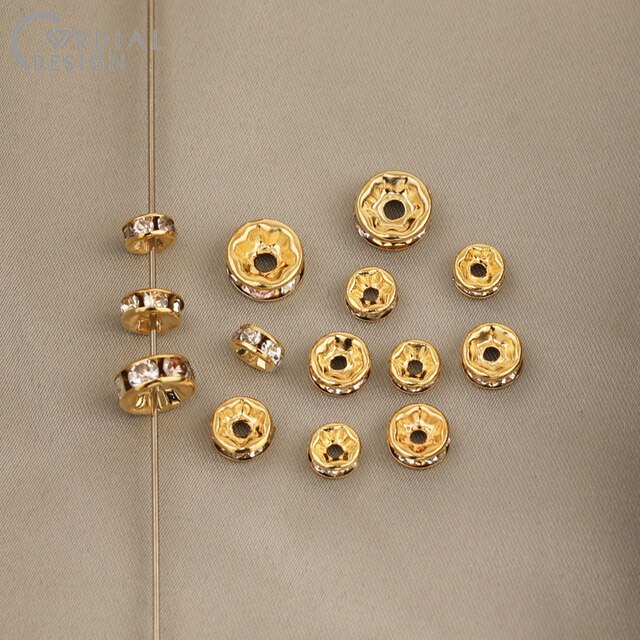 Koraliki/biżuteria DIY Cordial Design - prawdziwe złoto, luźne koraliki, złącze i ustalenia biżuteryjne - Wianko - 5