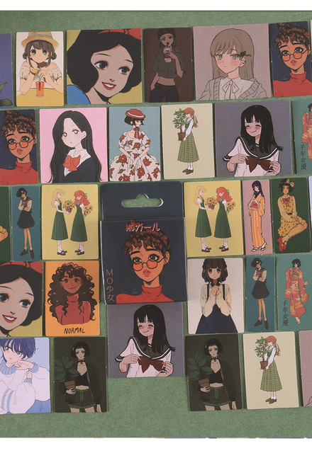 Zestaw 46 naklejek z motywem Kawaii japońskich dziewczyn, idealny do dekoracji, scrapbookingu i planowania - Wianko - 12