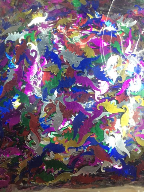 Cekiny dinozaury 20*9mm, 50 g/partia, PVC, słodkie, płaskie, błyszczące dekoracje z motywem zwierzęcym w mieszanych kolorach - Wianko - 1