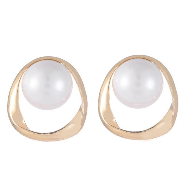 Klipsy do uszu z wysokiej jakości perłą, nieprzebijalne, eleganckie, złotego koloru, na wesele, dla kobiet - Wianko - 16